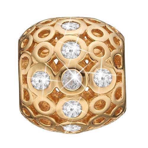 Christina Collect 925 Sterlingsilber Magic vergoldeter Ring aus kleinen Kreisen mit weißem Topas, Modell 630-G76